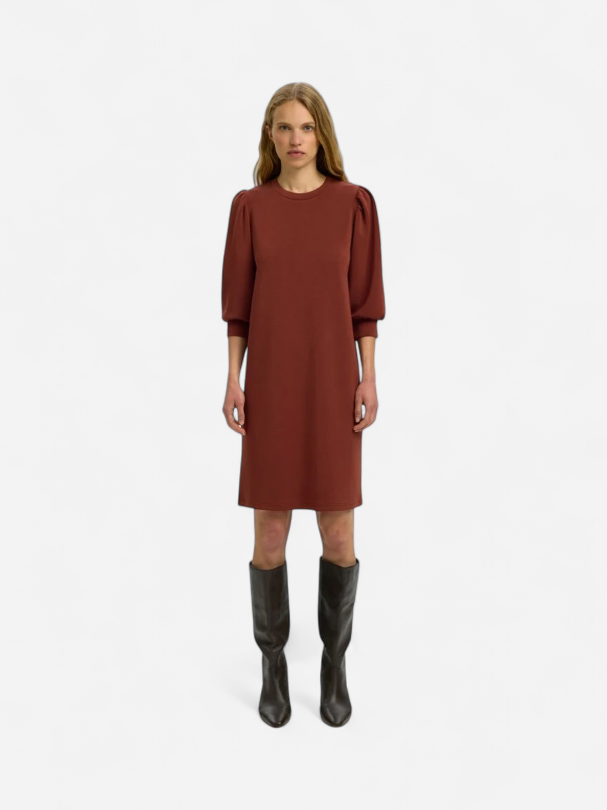SLFTENNY 3/4 SHORT SWEAT DRESS NOOS Cherry Mahogany - Kekäle.fi