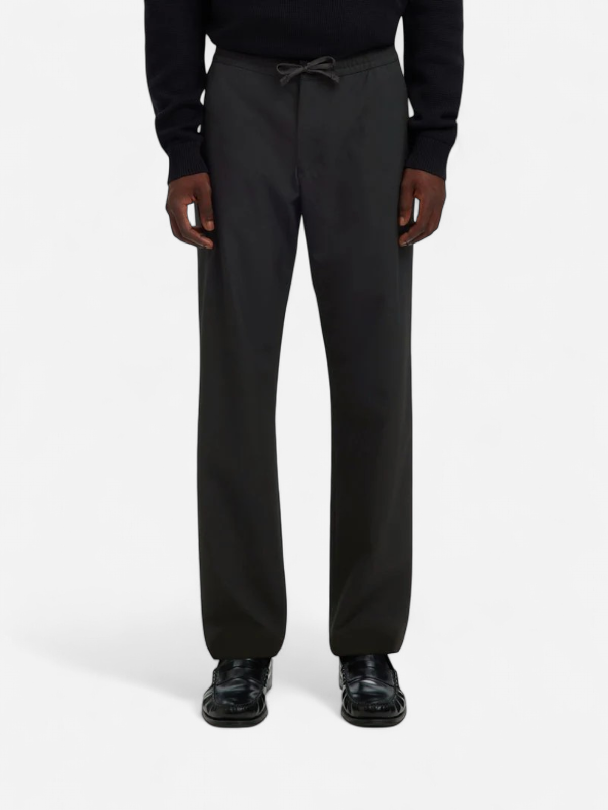 Selected miesten housut SLH196-Straight Robert String Pant, musta - Kekäle.fi