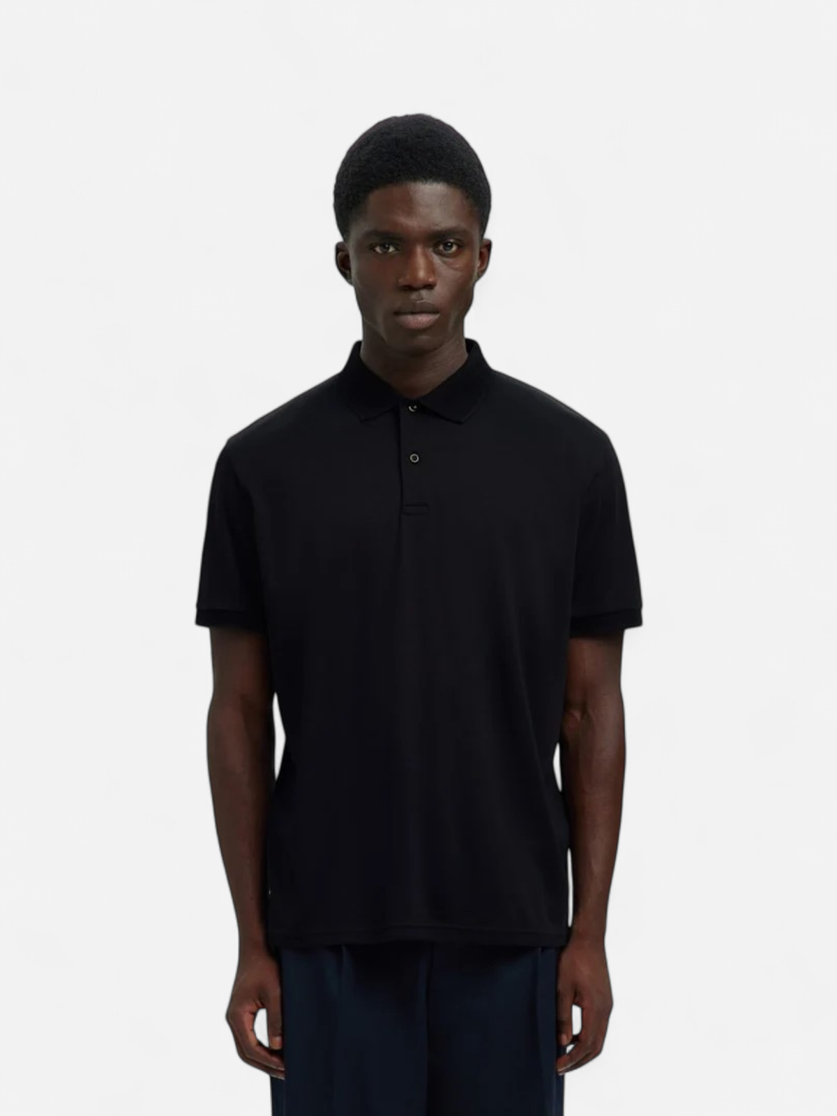 Selected miesten pikeepaita SLHFAVE Button SS Polo, musta - Kekäle.fi