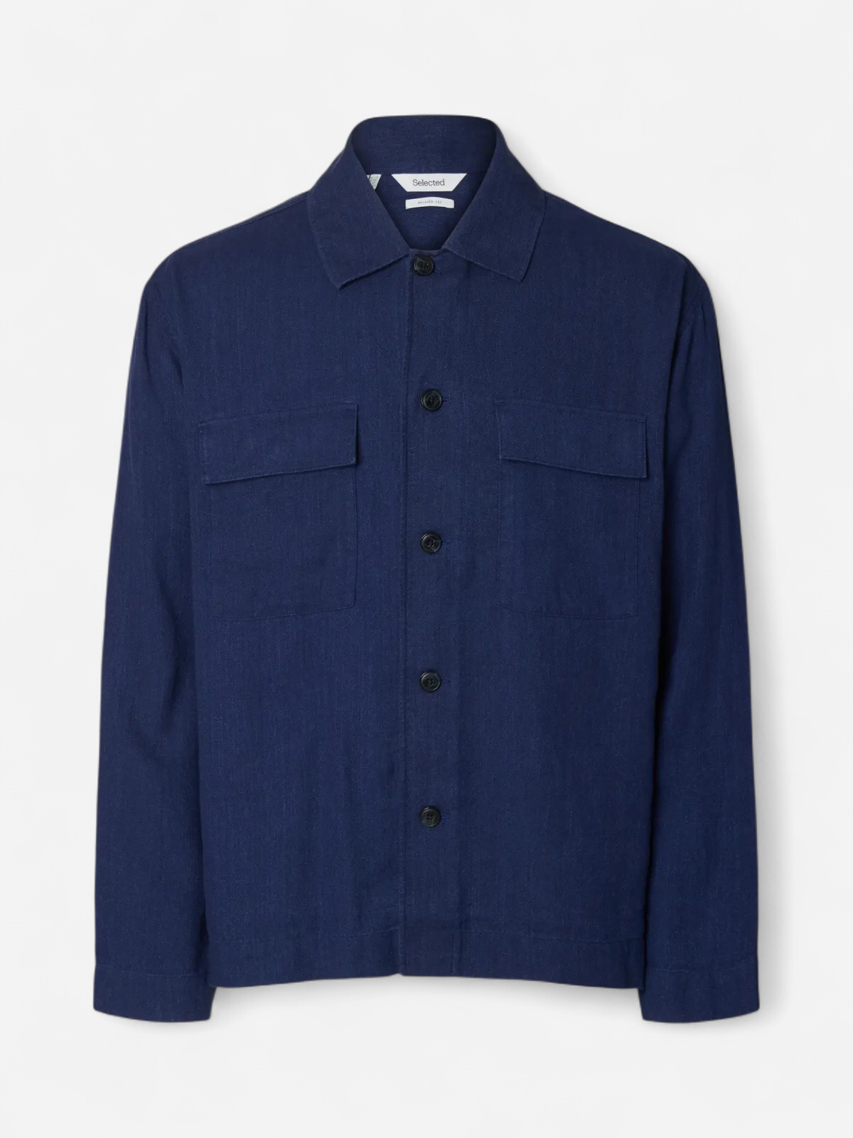 Selected miesten paitatakki Linen Blend Overshirt, Ocean Cavern - Kekäle.fi