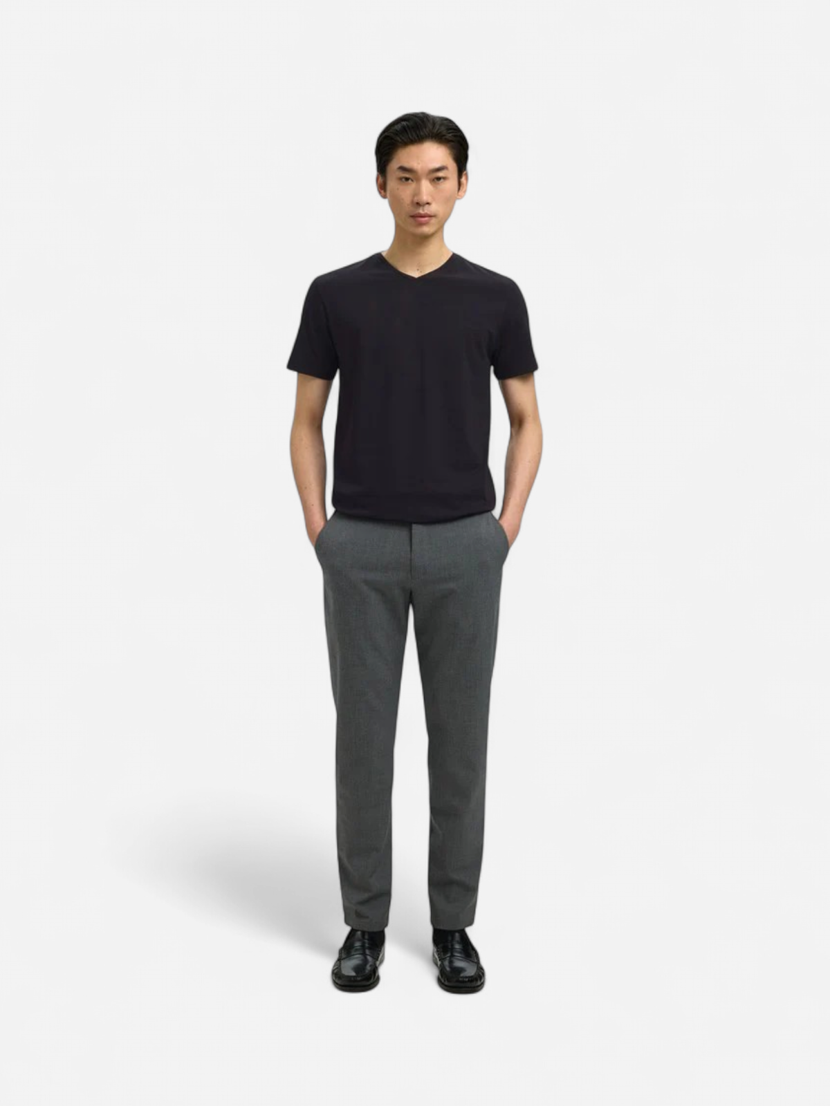 SLHNEWPIMA SS V-NECK TEE NOOS Black - Kekäle.fi