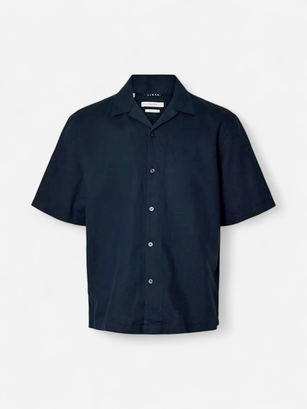 SLHREGCLAY RESORT LINEN BLEND SS SHIRT K Sky Captain - Kekäle.fi
