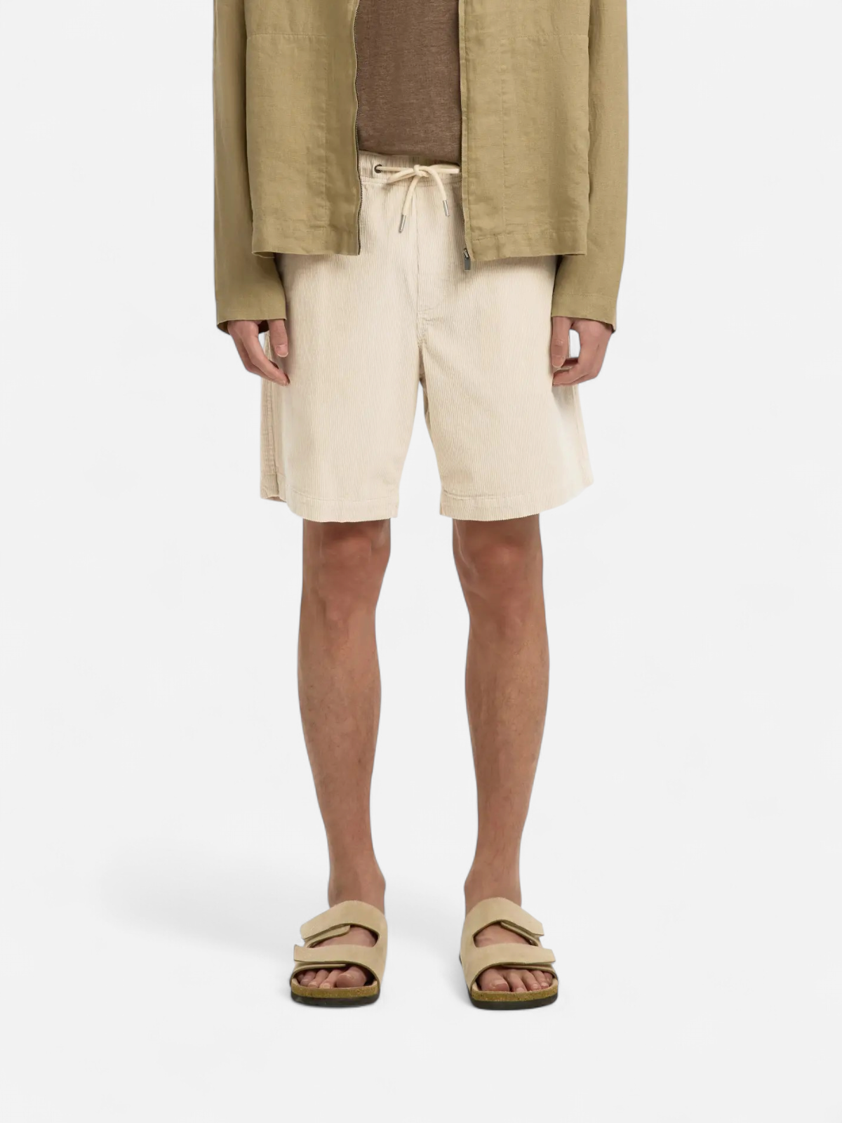 Selected miesten shortsit SLHREGULAR-JACE Corduroy Shorts, Fog - Kekäle.fi