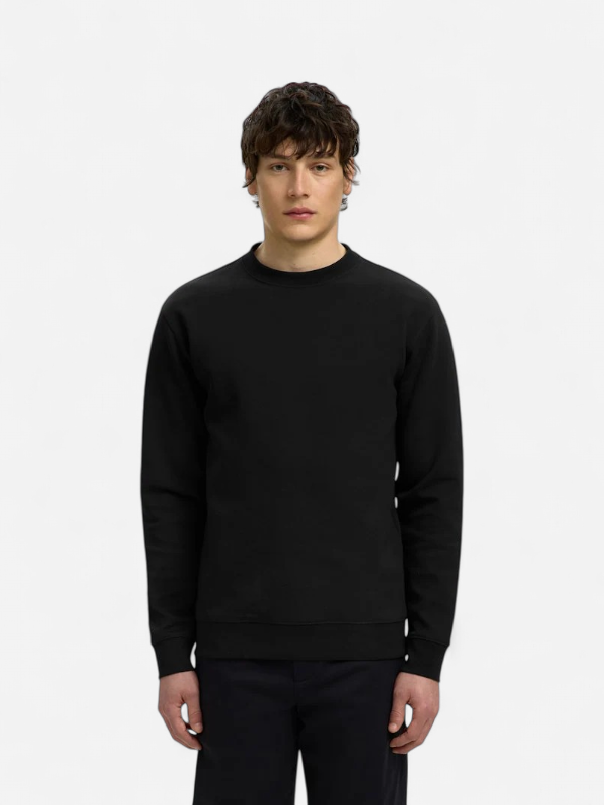 SLHTOM SOFT CREW NECK SWEAT NOOS Black - Kekäle.fi