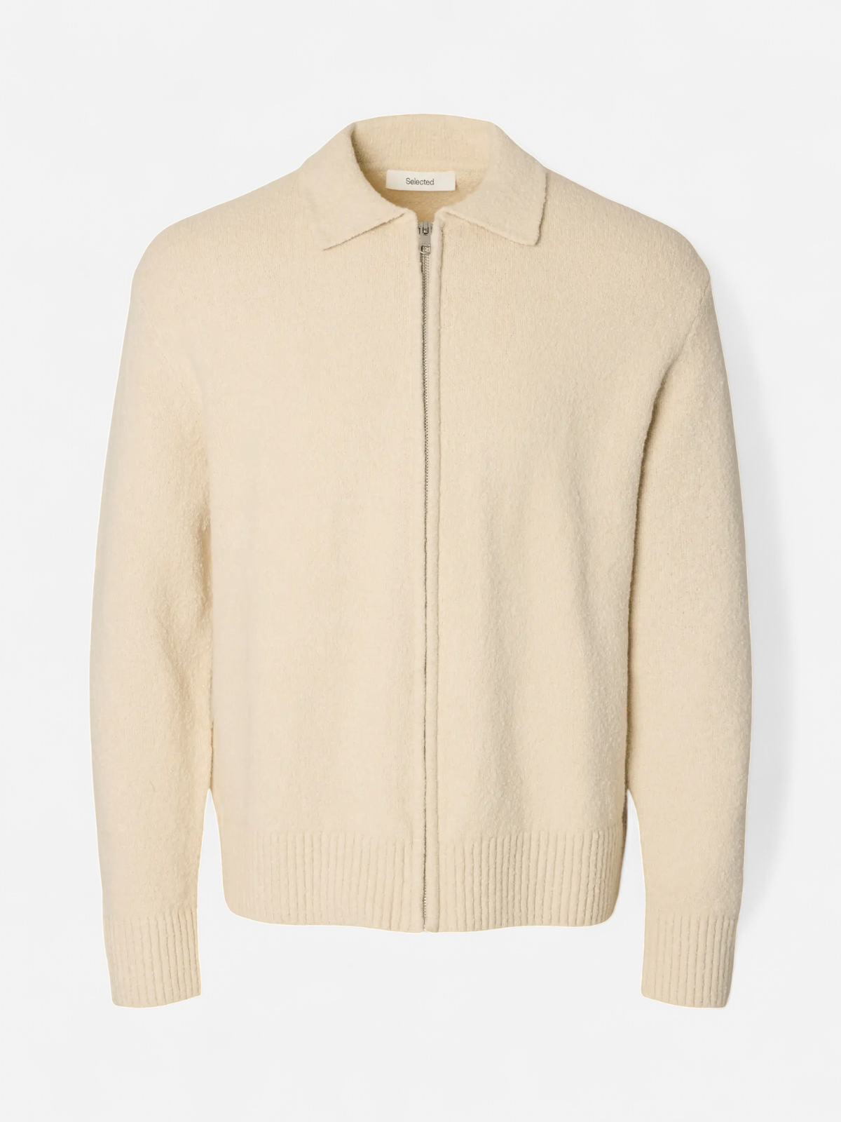 SLMALEX LS KNIT ZIP CARDIGAN Oatmeal - Kekäle.fi