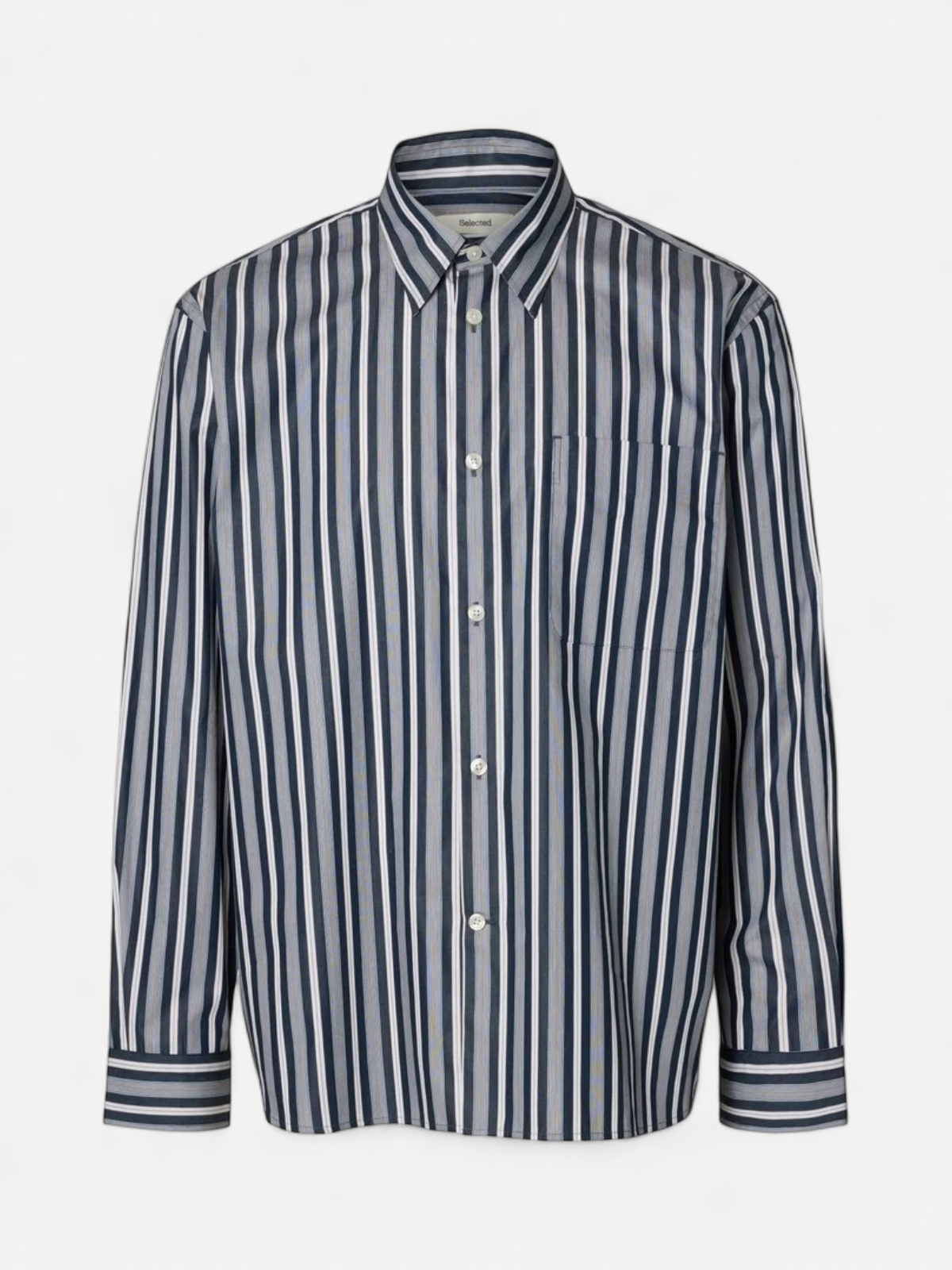 SLMRLXSANDER EDEN STRIPE LS SHIRT Sky Captain White / Chai - Kekäle.fi