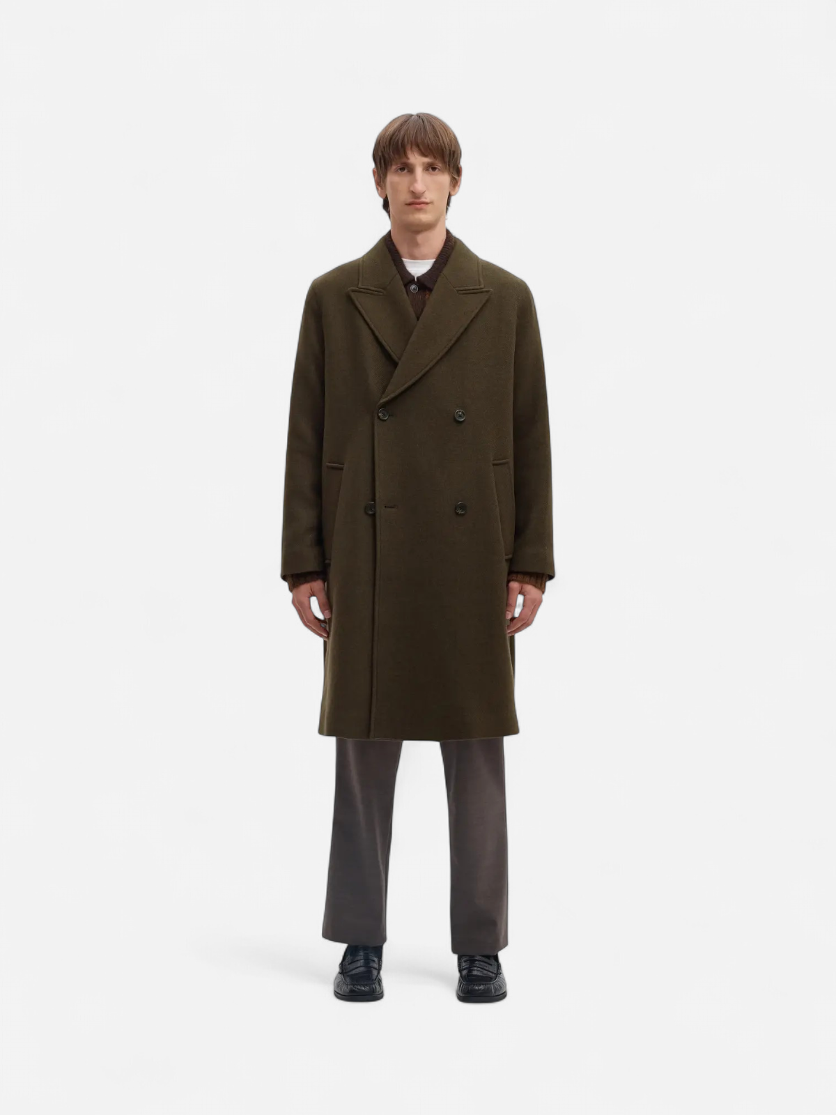Selected Men miesten villakangastakki Simon Manteco Coat, Peat - Kekäle.fi