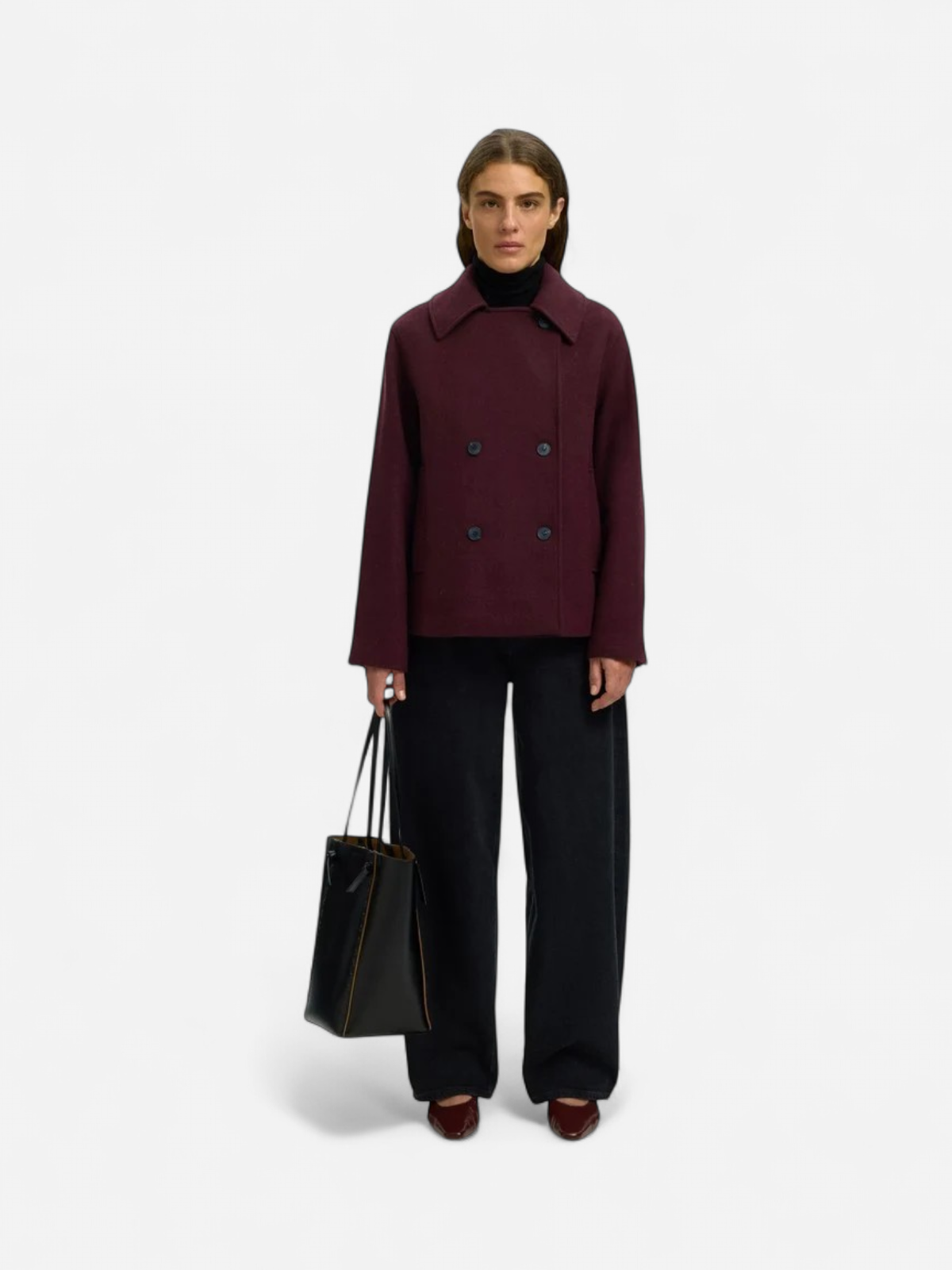 SLWZIA-ALMA WOOL BLEND JACKET NOOS Tawny Port MELANGE - Kekäle.fi