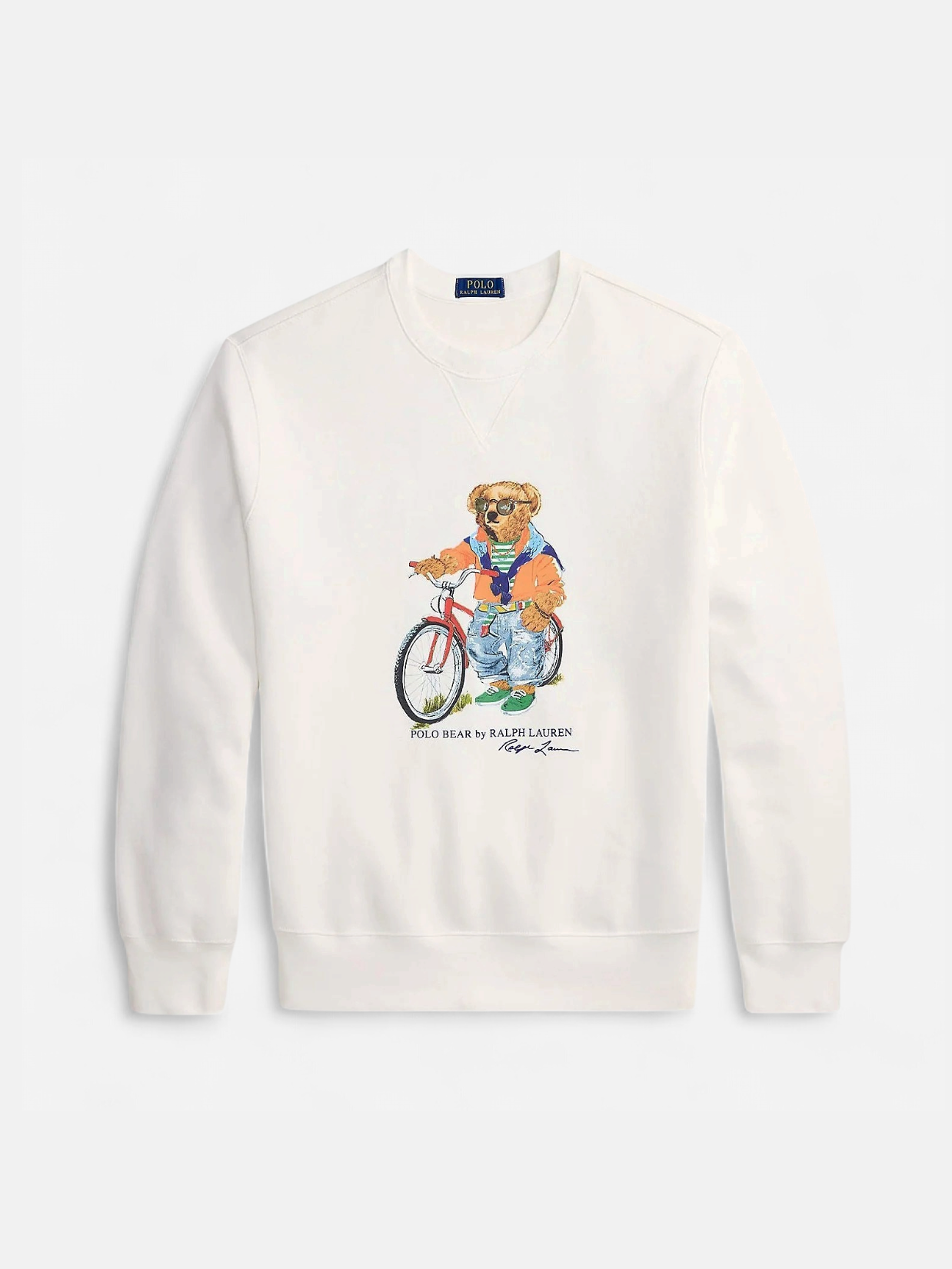 Polo Ralph Lauren miesten collegepaita Summer Bear Knit Sweatshirt, valkoinen - Kekäle.fi