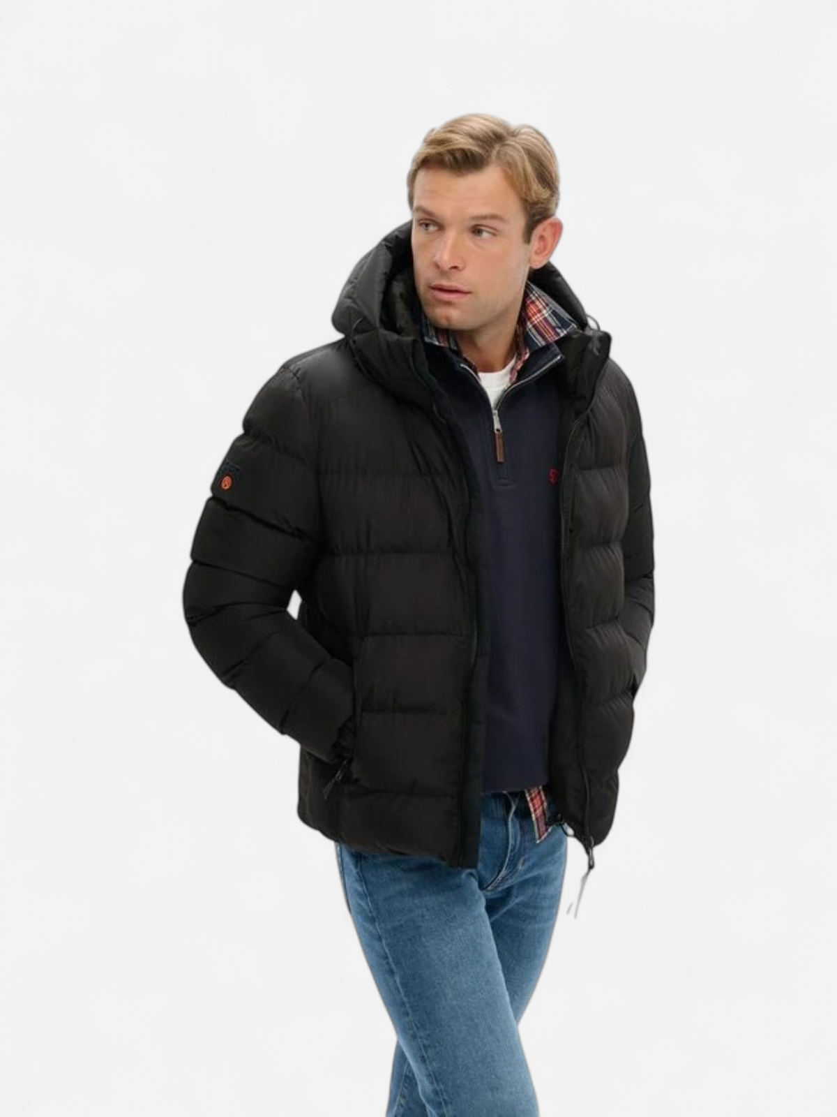 Superdry miesten toppatakki Hooded Sports Puffer Jacket, musta - Kekäle.fi