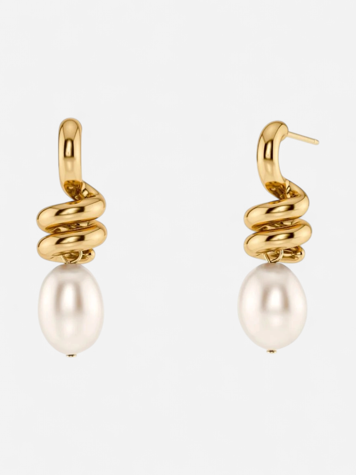 Edblad korvakorut Swivel Earrings Pearl L, Gold pleated - Kekäle.fi