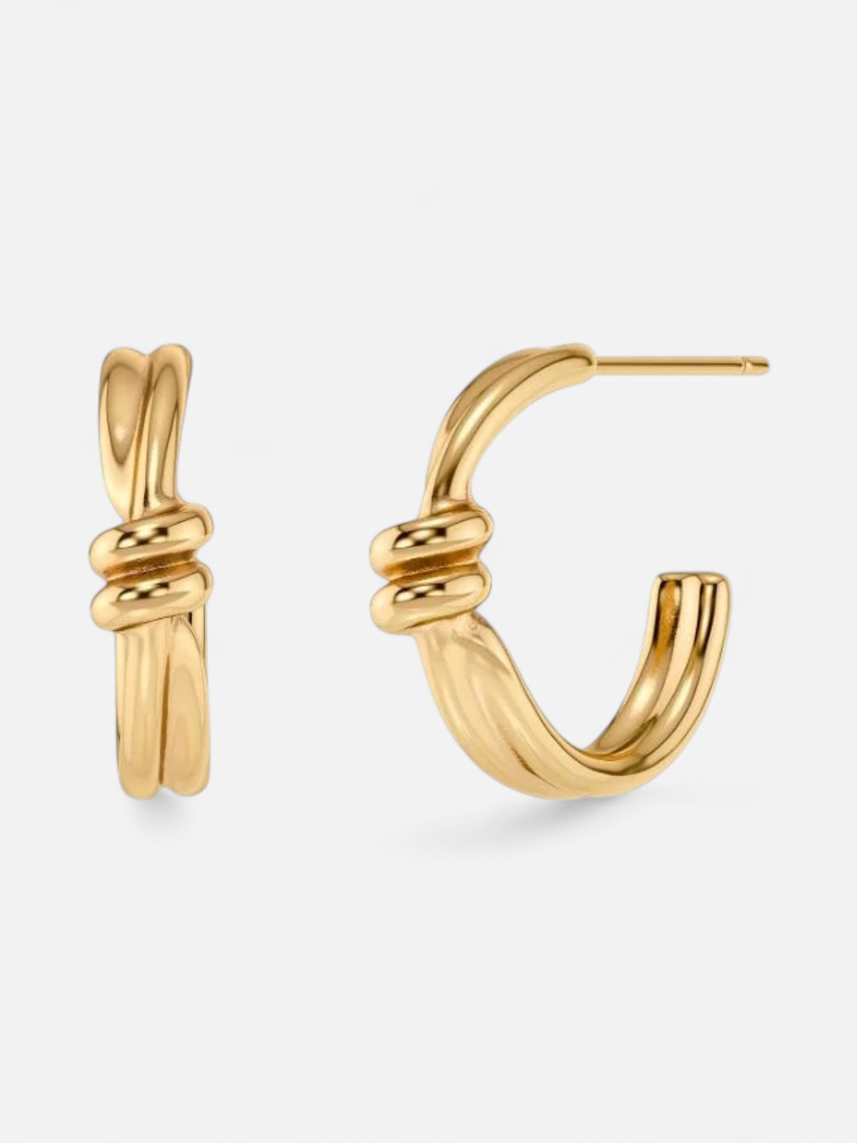 Edblad korvakorut Swivel Hoops Gold, Gold pleated - Kekäle.fi