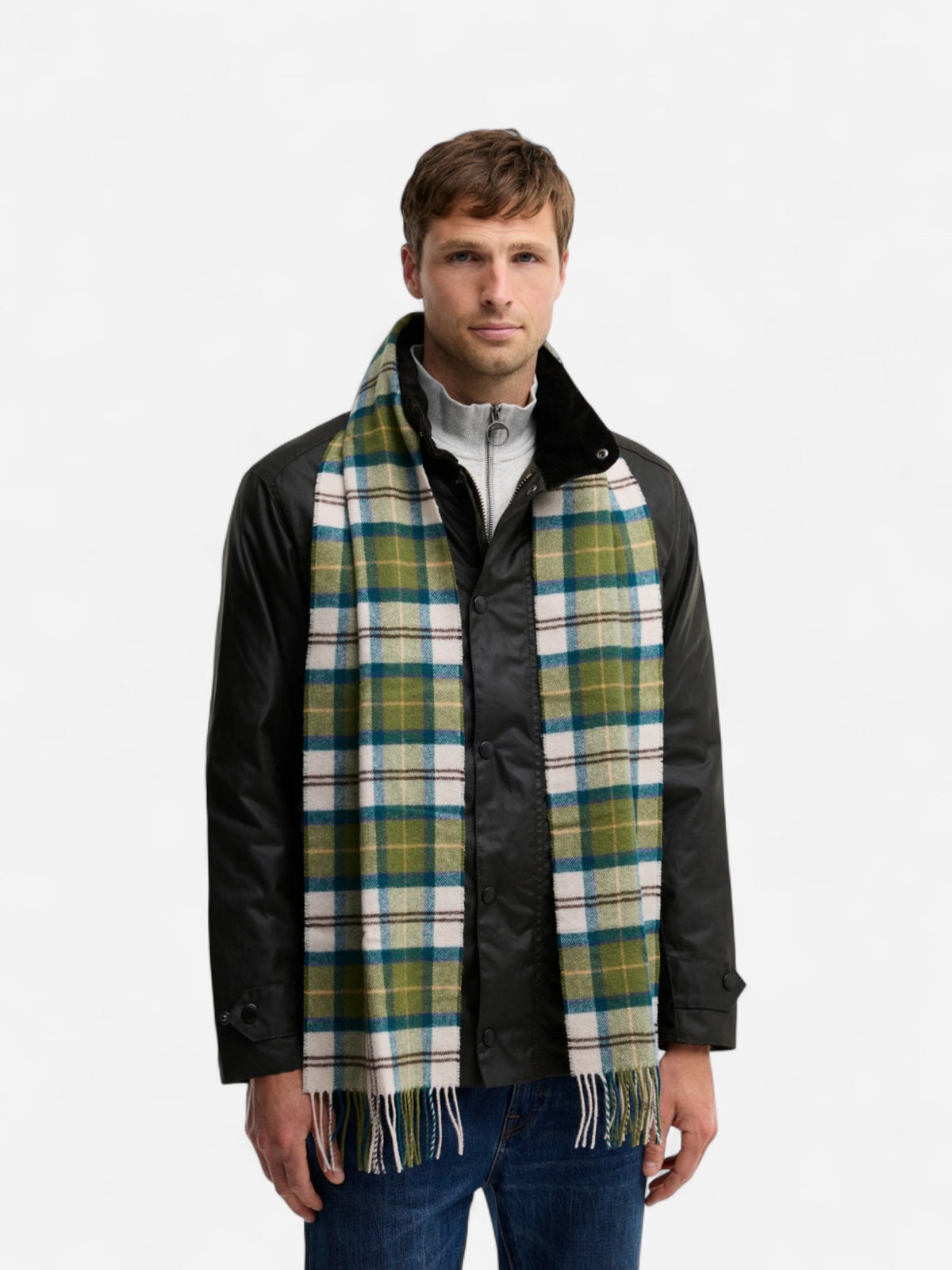 Barbour miesten huivi Tartan Lambswool Scarf, keltainen ruutu - Kekäle.fi