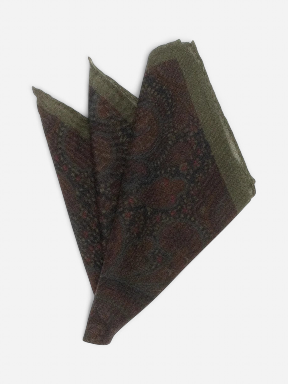 Matex miesten taskuliina Tummanvihreä paisley-kuvioitu silk-twill taskuliina, vihreä - Kekäle.fi