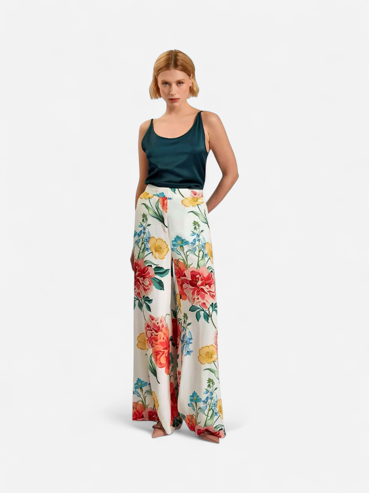 Ted Baker naisten housut, NYMPHAT Printed Trouser Valkopohjainen Kuosi - Kekäle.fi