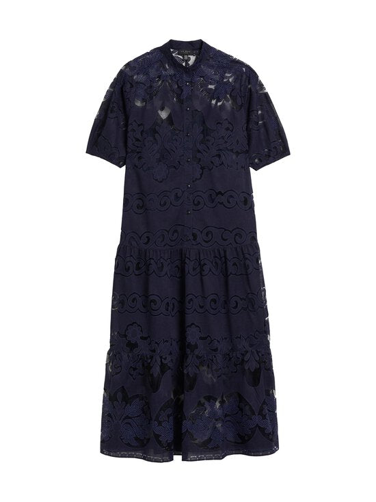 ted-baker-naisten-mekko-xativa-laced-midi-shirt-dress-with-puff-tummansininen-3