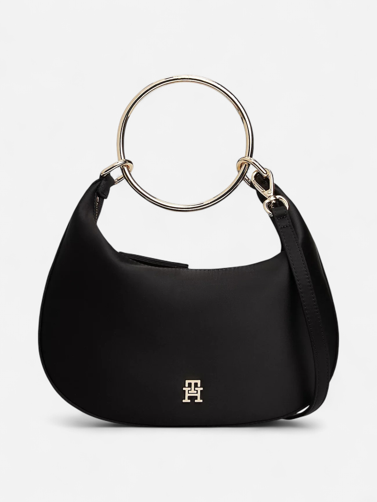 Tommy Hilfiger naisten laukku TH BRIGHT BRACELET HOBO SATIN, musta - Kekäle.fi