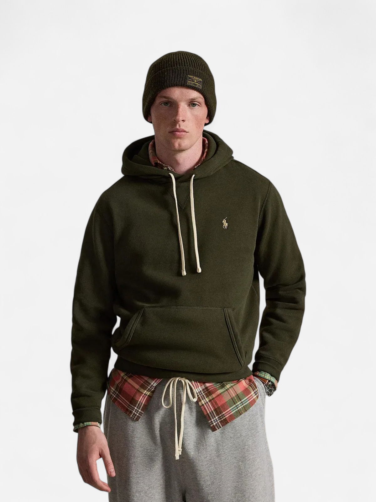 THE RL FLEECE HOODIE KHAKI - Kekäle.fi