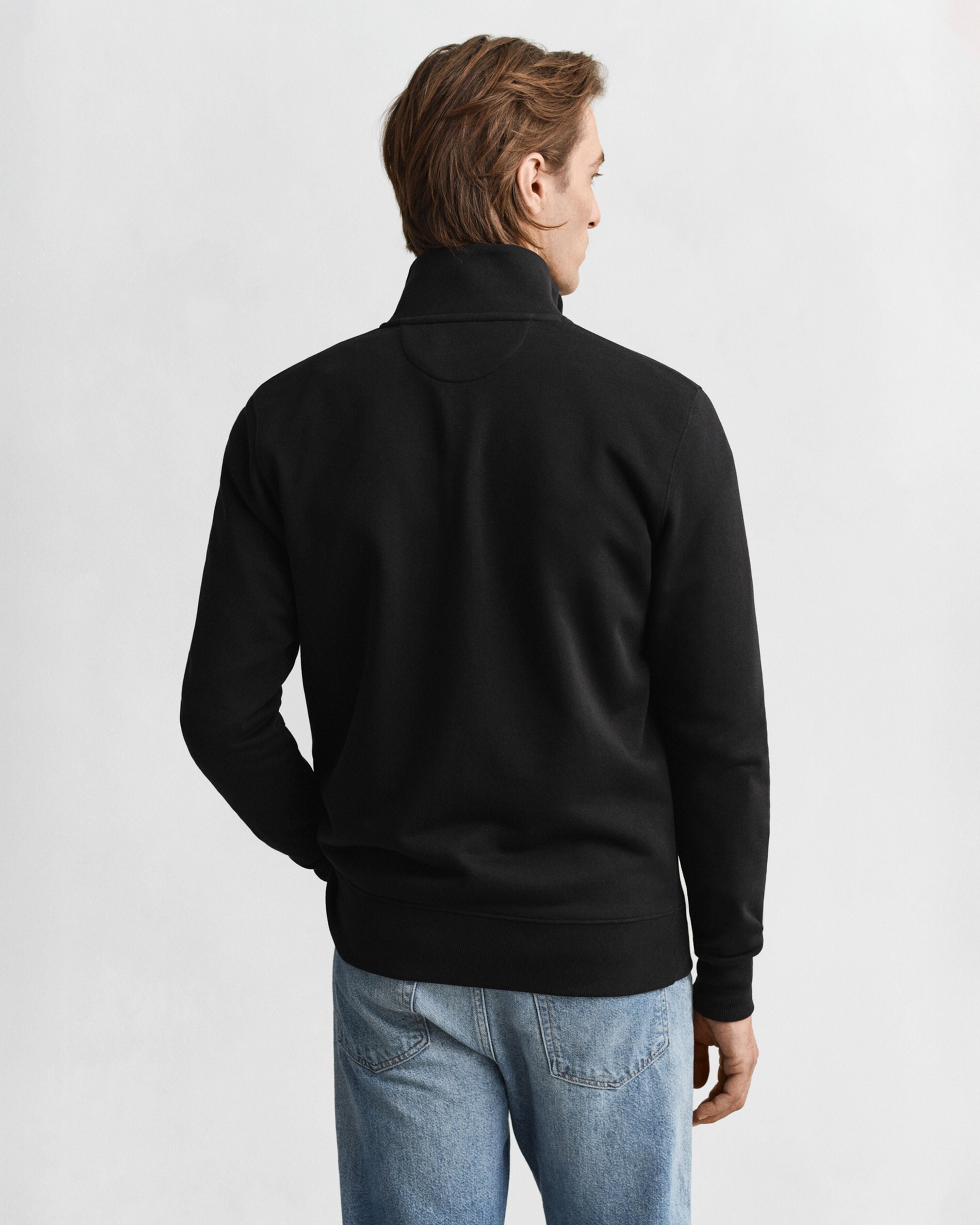 Gant miesten collegetakki Shield Zip Sweatshirt, musta