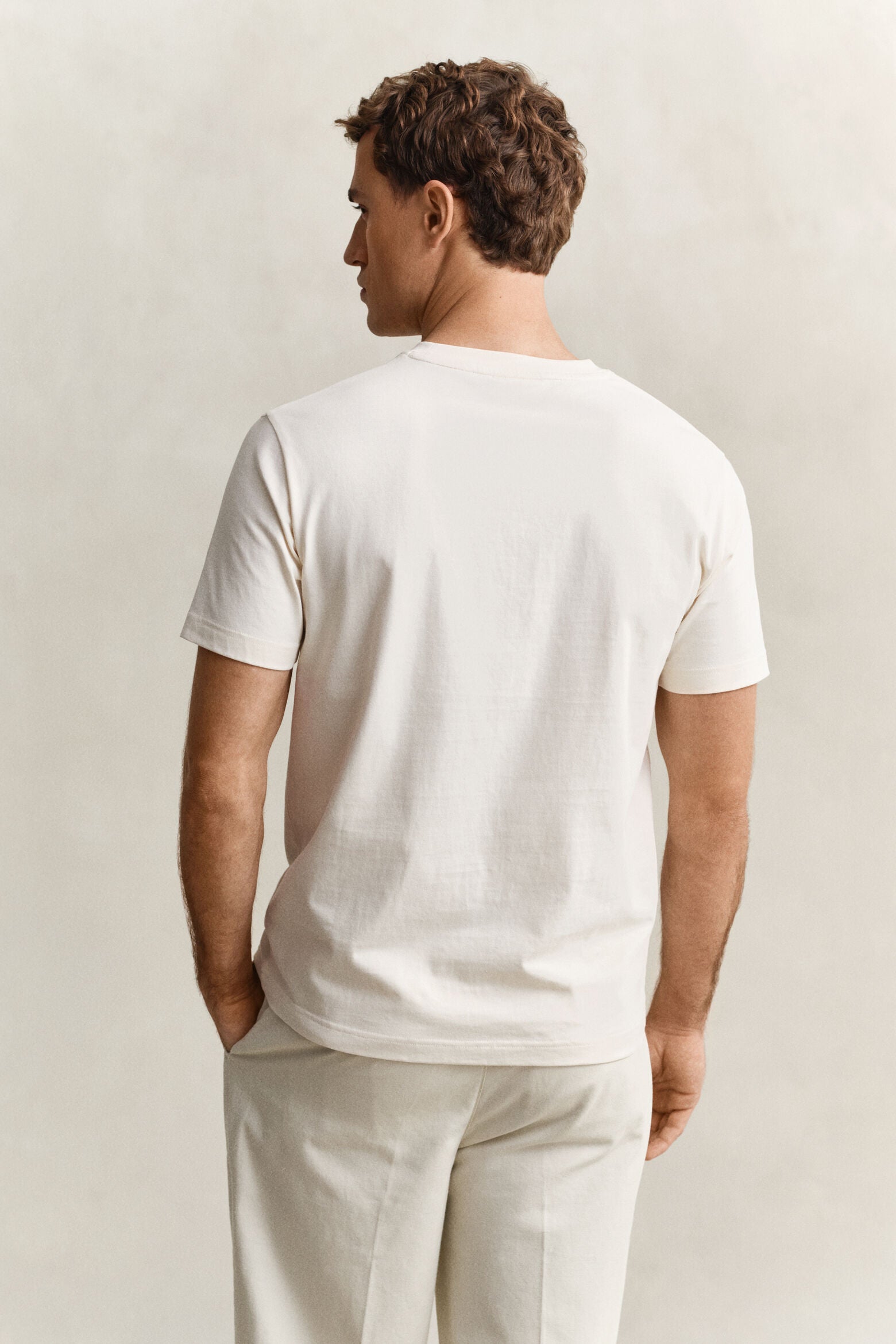 Gant miesten t-paita Embroidered T-paita, valkoinen