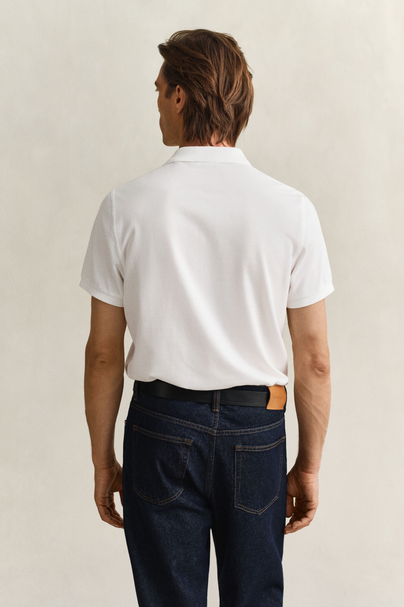 Gant miesten pikeepaita Regular Fit Shield Piqué Polo Shirt, valkoinen