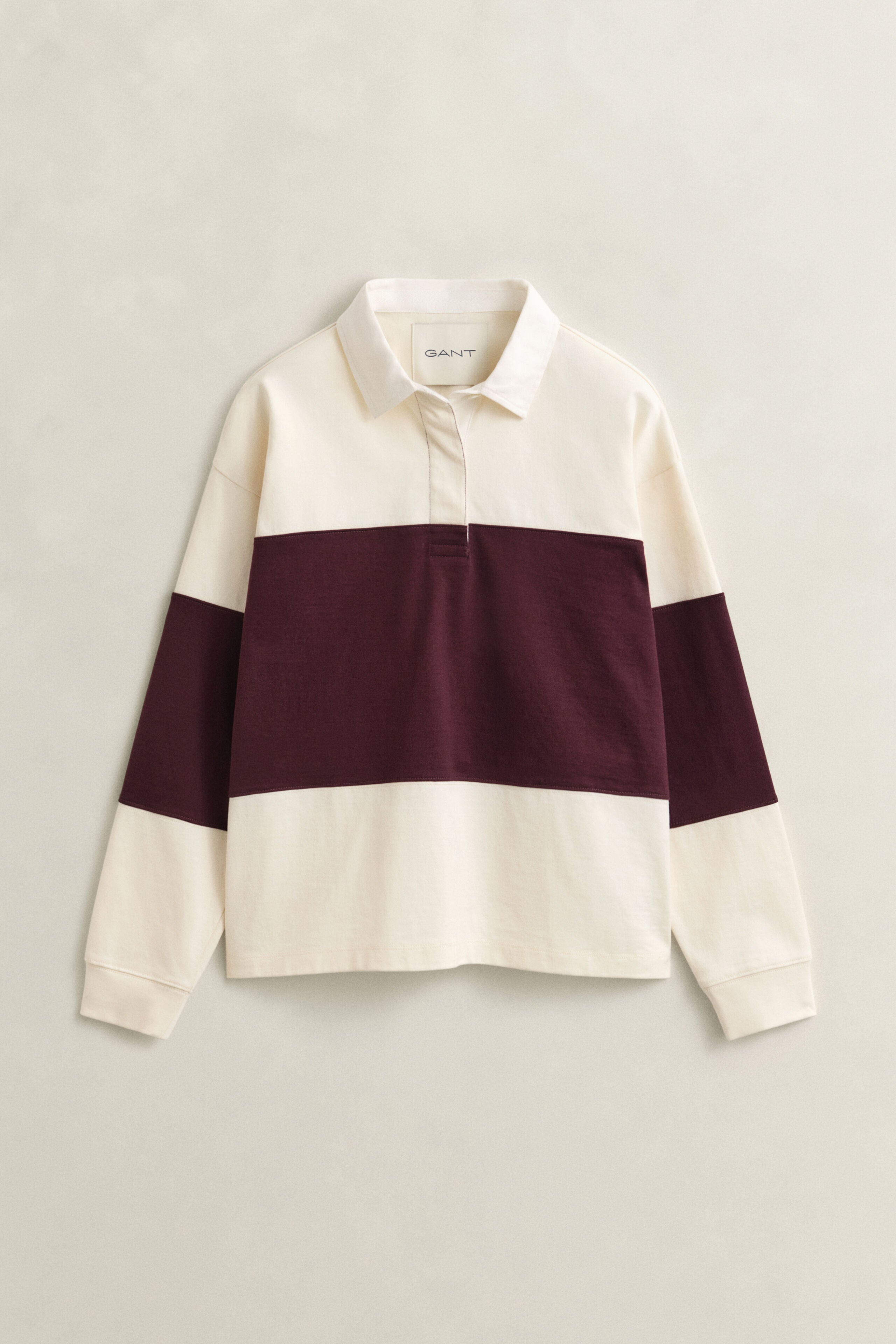 Gant naisten pikeepaita Color Blocked Heavy Rugger, raidallinen luumu