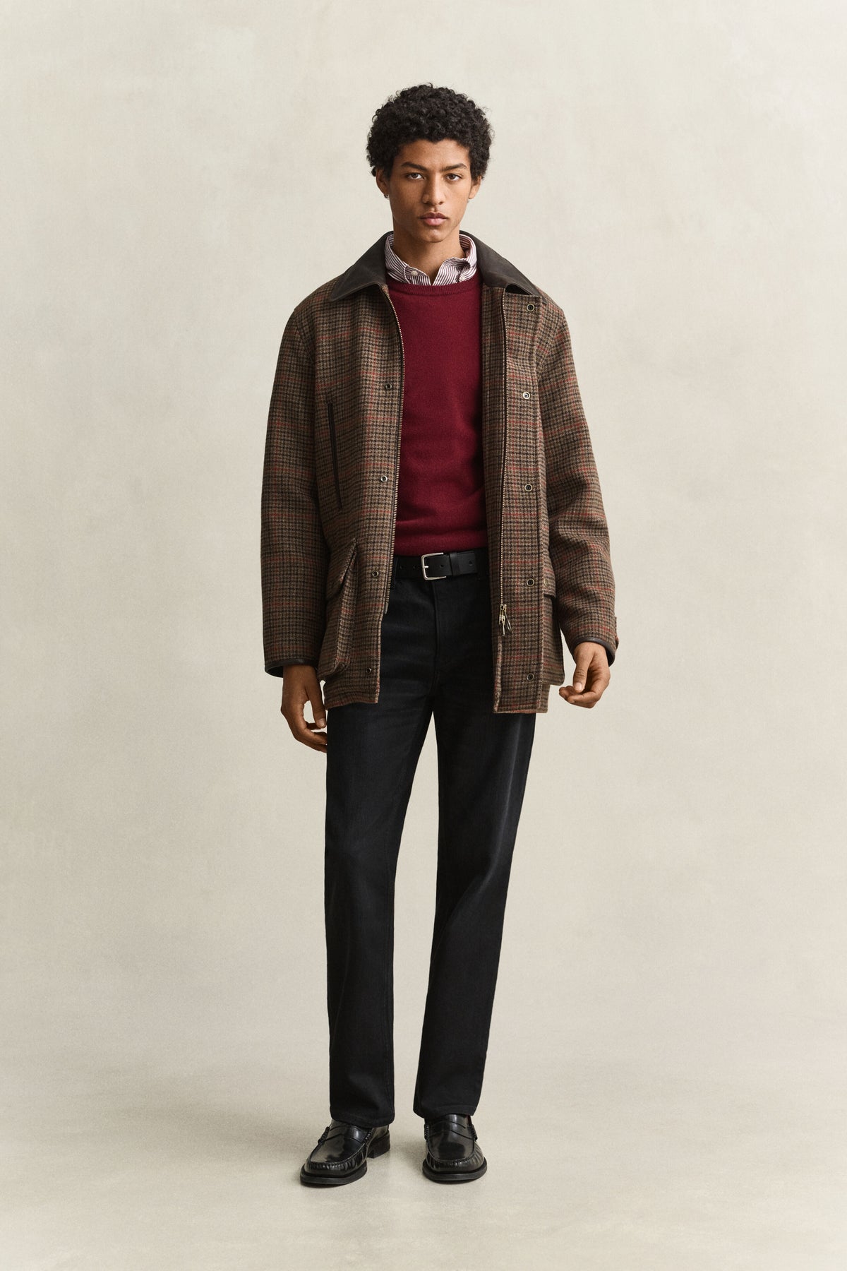 GANT miesten neulepusero Lambswool Crew Neck Sweater, punainen