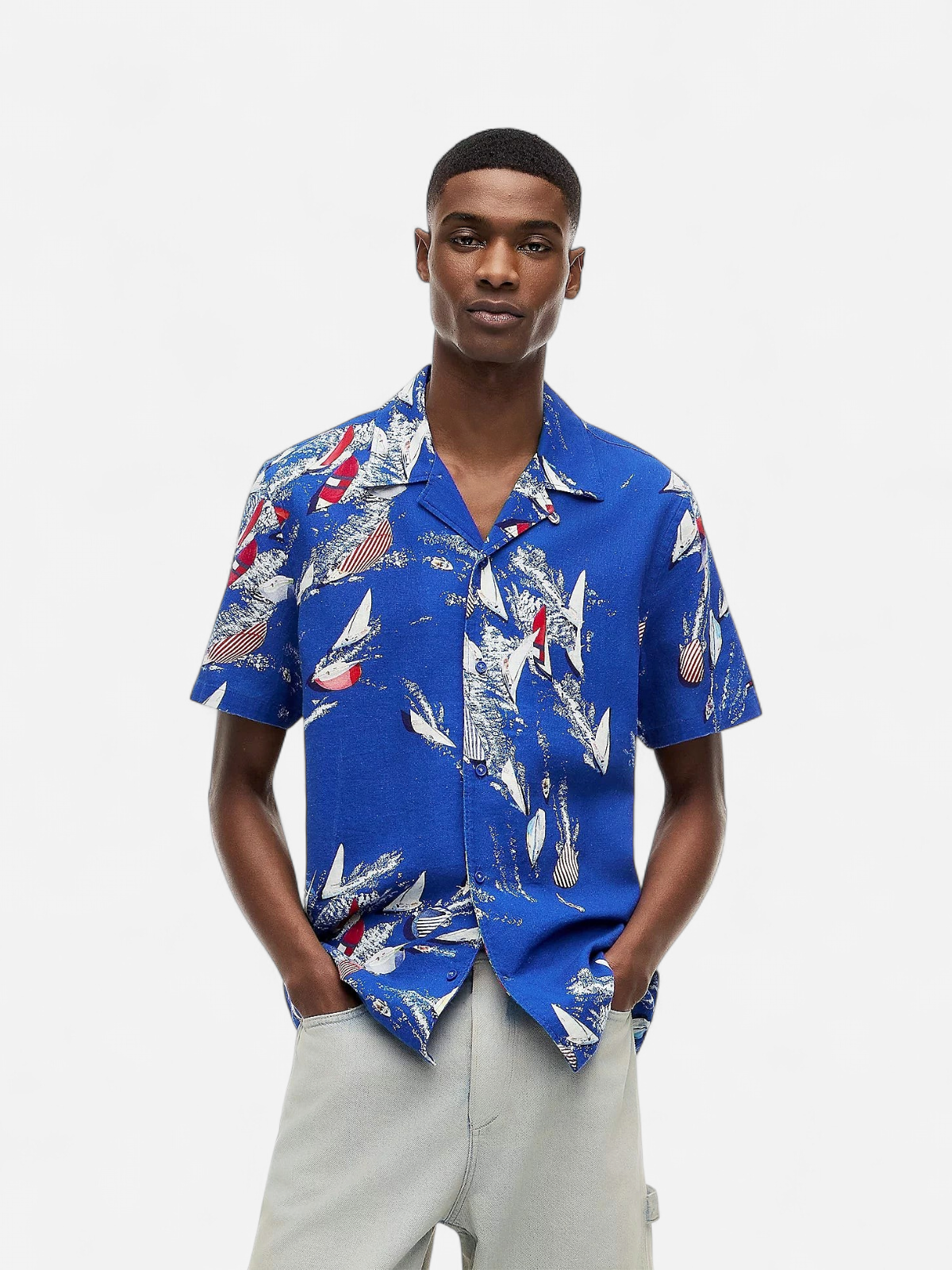 TJM REG AOP CO SLUB SS SHIRT EXT SININEN KUOSI - Kekäle.fi