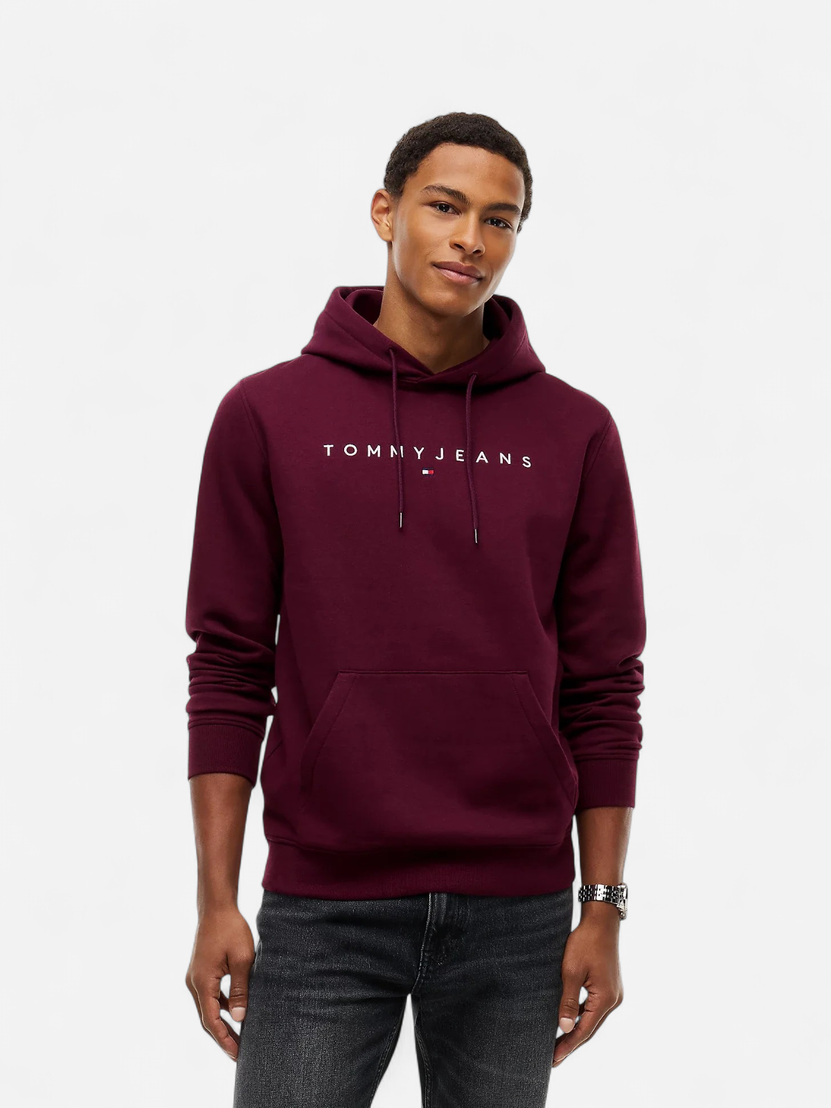 TJM REG LINEAR LOGO HOODIE EXT VIININPUNAINEN - Kekäle.fi
