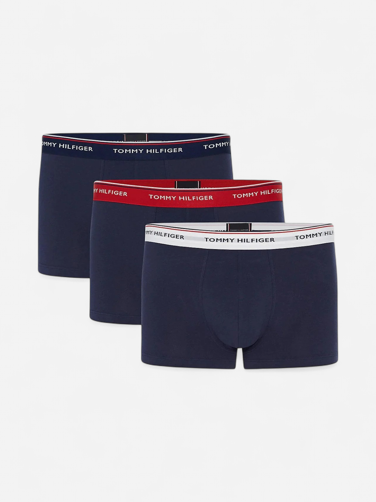 Tommy Hilfiger, Miesten Bokserit, 3-Pack Trunk Nos Color Waistband Tummansininen - Kekäle.fi