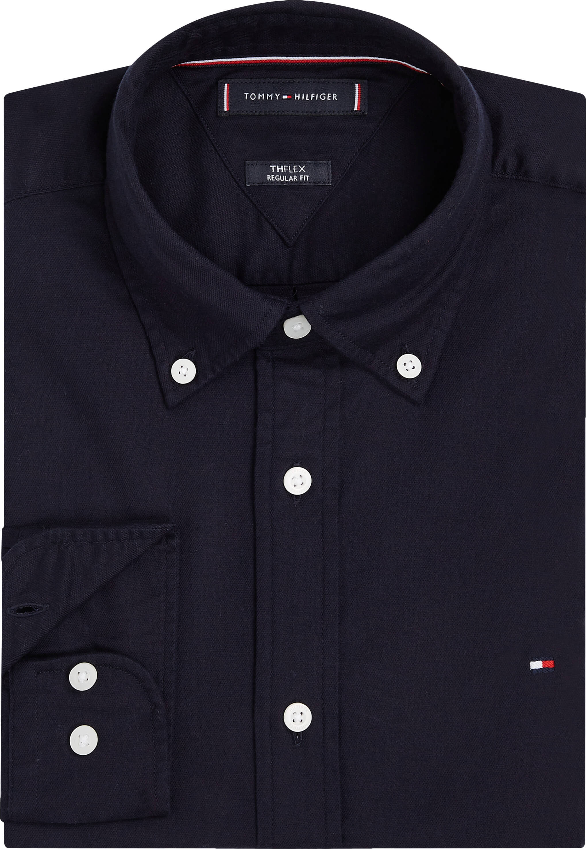 tommy-hilfiger-miesten-kauluspaita-flex-brushed-solid-rf-shirt-tummansininen-3