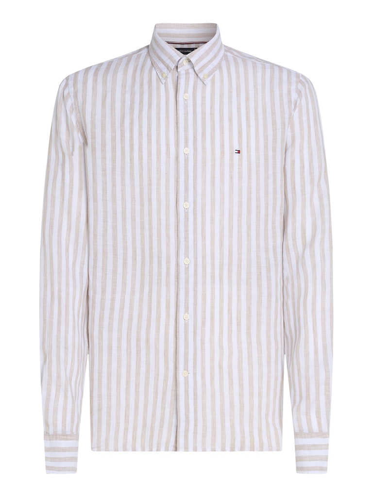 tommy-hilfiger-miesten-kauluspaita-linen-essential-stripe-rfshirt-raidallinen-ruskea-3