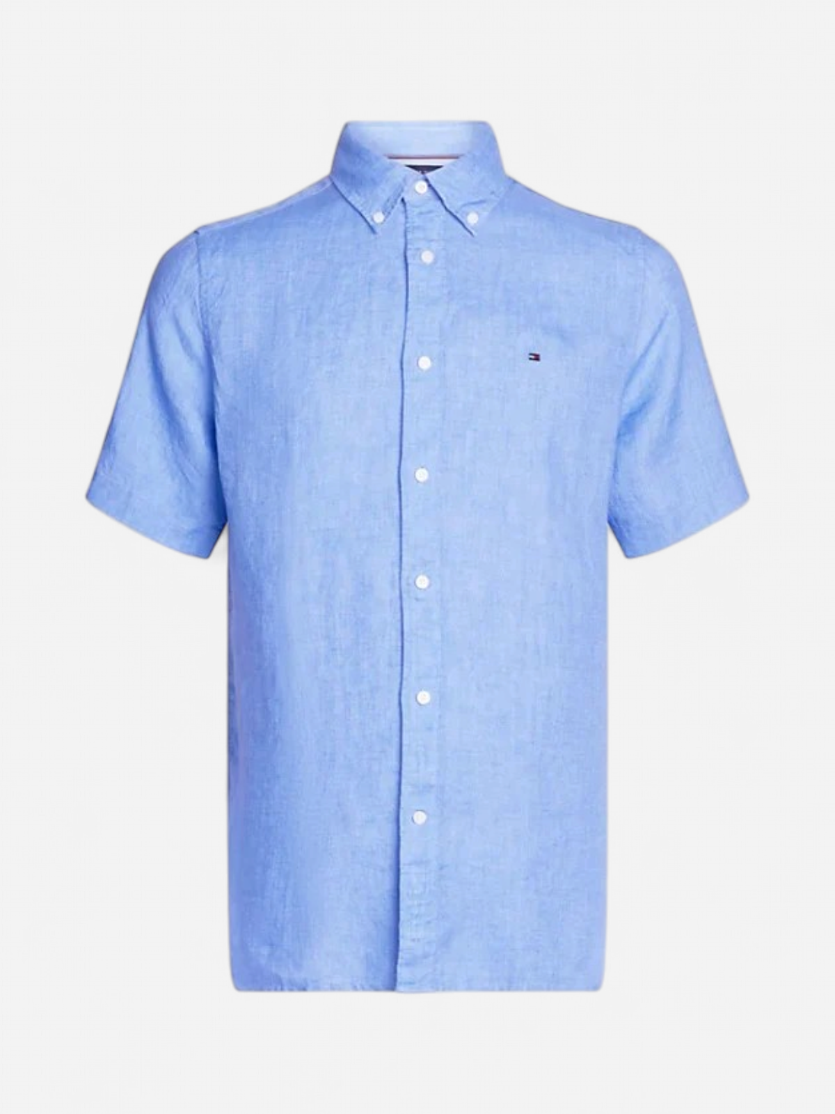 Tommy Hilfiger miesten kauluspaita Pigment Dyed Linen RF Shirt, Keskisininen - Kekäle.fi