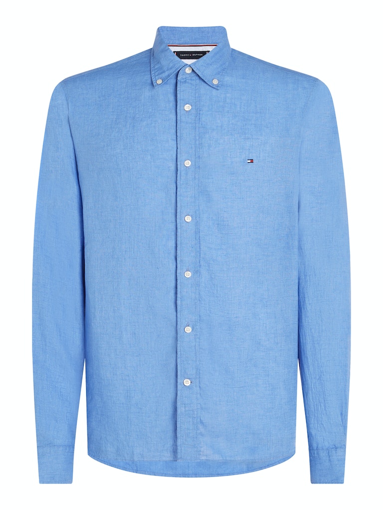 tommy-hilfiger-miesten-kauluspaita-pigment-dyed-linen-solid-keskisininen-3