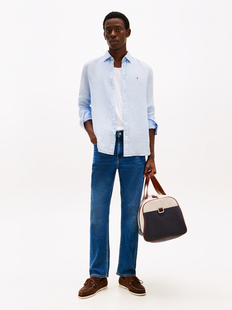 tommy-hilfiger-miesten-kauluspaita-pigment-dyed-linen-solid-keskisininen-3