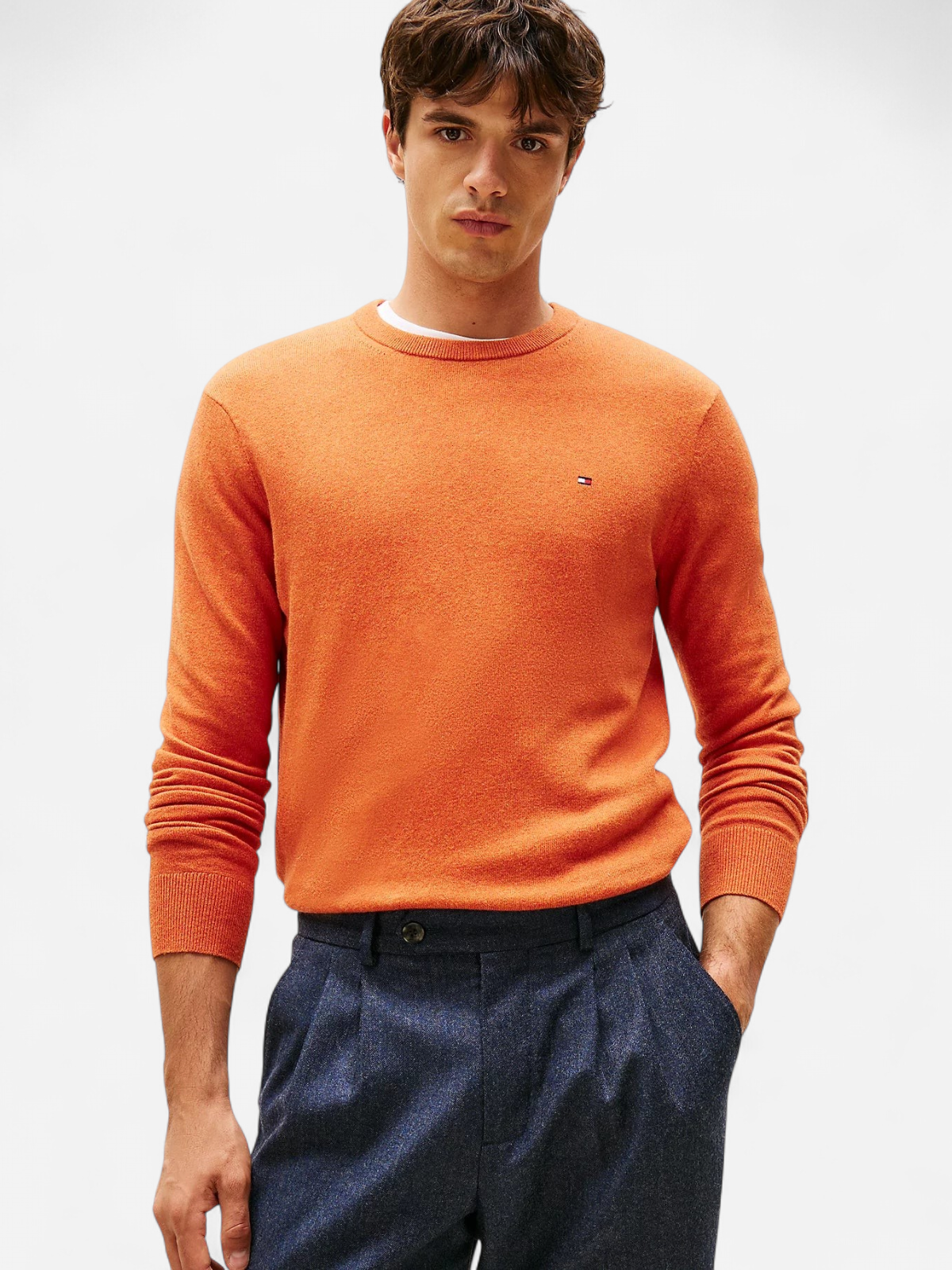 Tommy Hilfiger miesten neule, PIMA ORG CTN CASHMERE CREW NECK Oranssi - Kekäle.fi