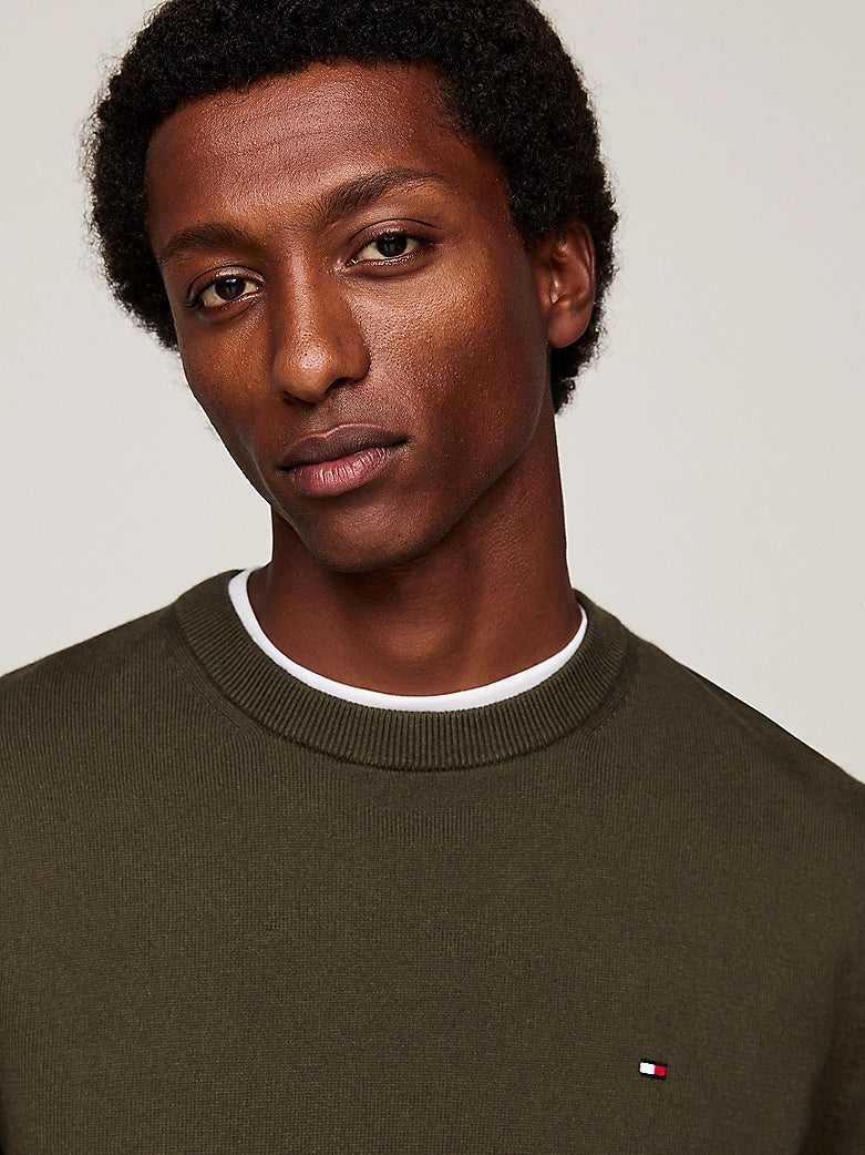 tommy-hilfiger-miesten-neule-pima-org-ctn-cashmerecrew-neck-armeijanvihrea-3