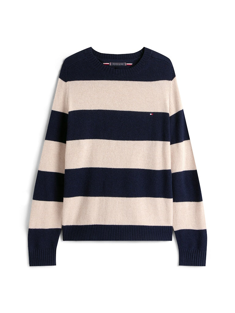 tommy-hilfiger-miesten-neulepusero-clambswool-crew-neck-tummansininen-raita-4