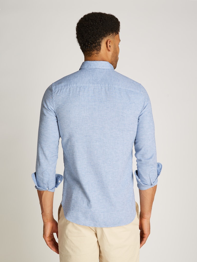 tommy-hilfiger-miesten-paita-brushed-solid-sf-shirt-keskisininen-4