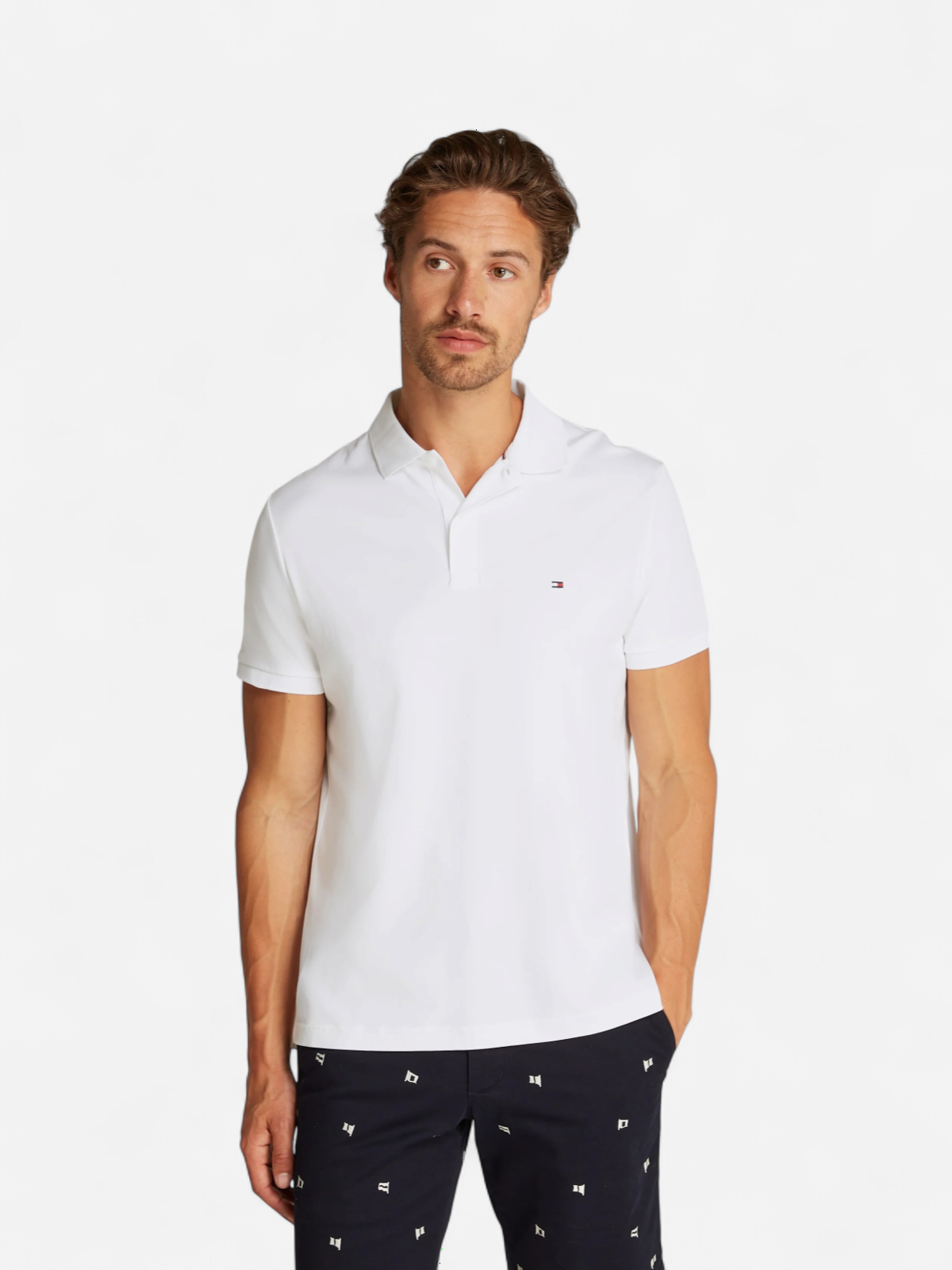 Tommy Hilfiger Miesten Pikeepaita, LIQUID COTTON ESSENTIAL Valkoinen - Kekäle.fi