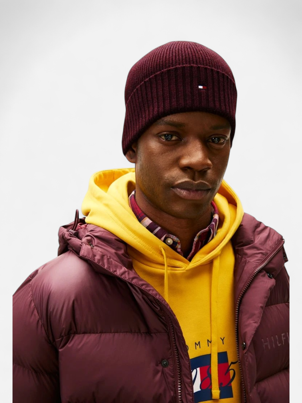 Tommy Hilfiger miesten pipo, TH FLAG PIMA COTTON BEANIE Viininpunainen - Kekäle.fi