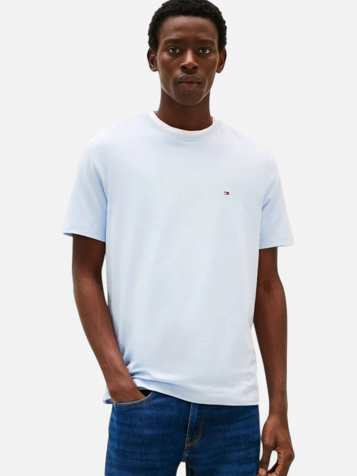Tommy Hilfiger miesten t-paita, ESSENTIAL REG FIT TEE Vaaleansininen - Kekäle.fi
