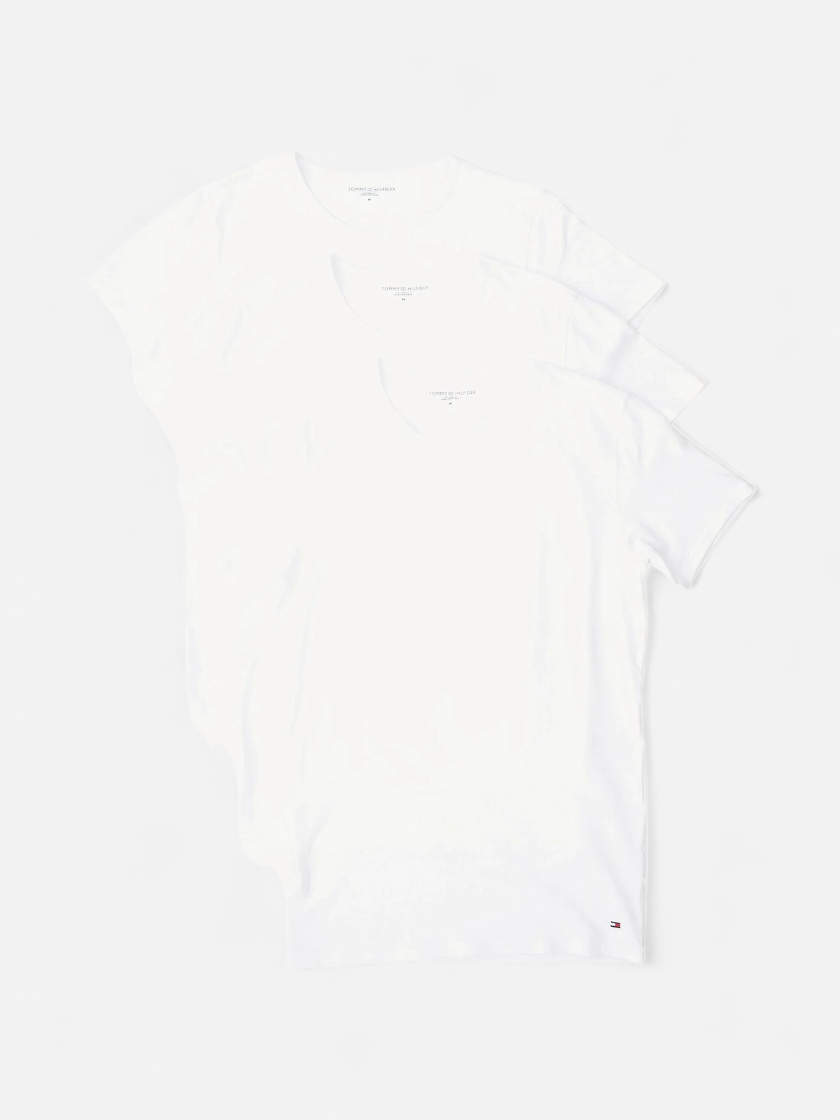 Tommy Hilfiger, Miesten T-Paita, Strech CN SS 3-Pack Valkoinen - Kekäle.fi