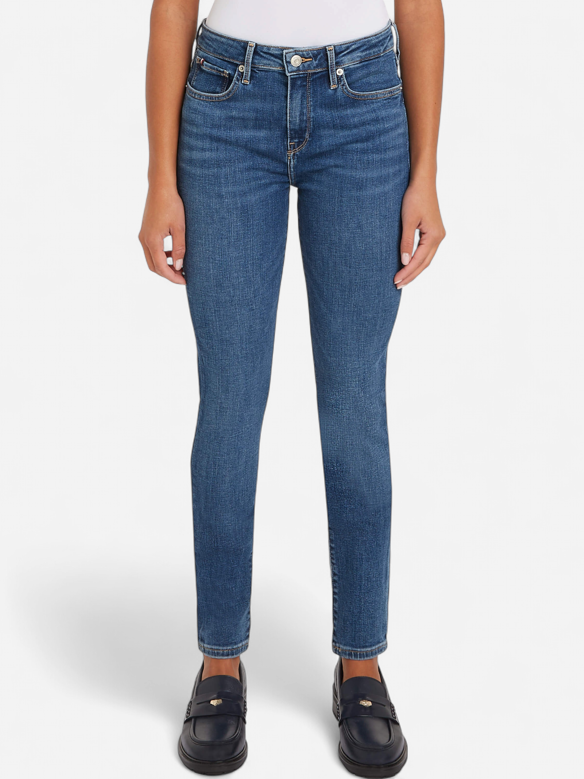 Tommy Hilfiger naisten farkut, COMO SKINNY RW MID BLUE Indigo - Kekäle.fi
