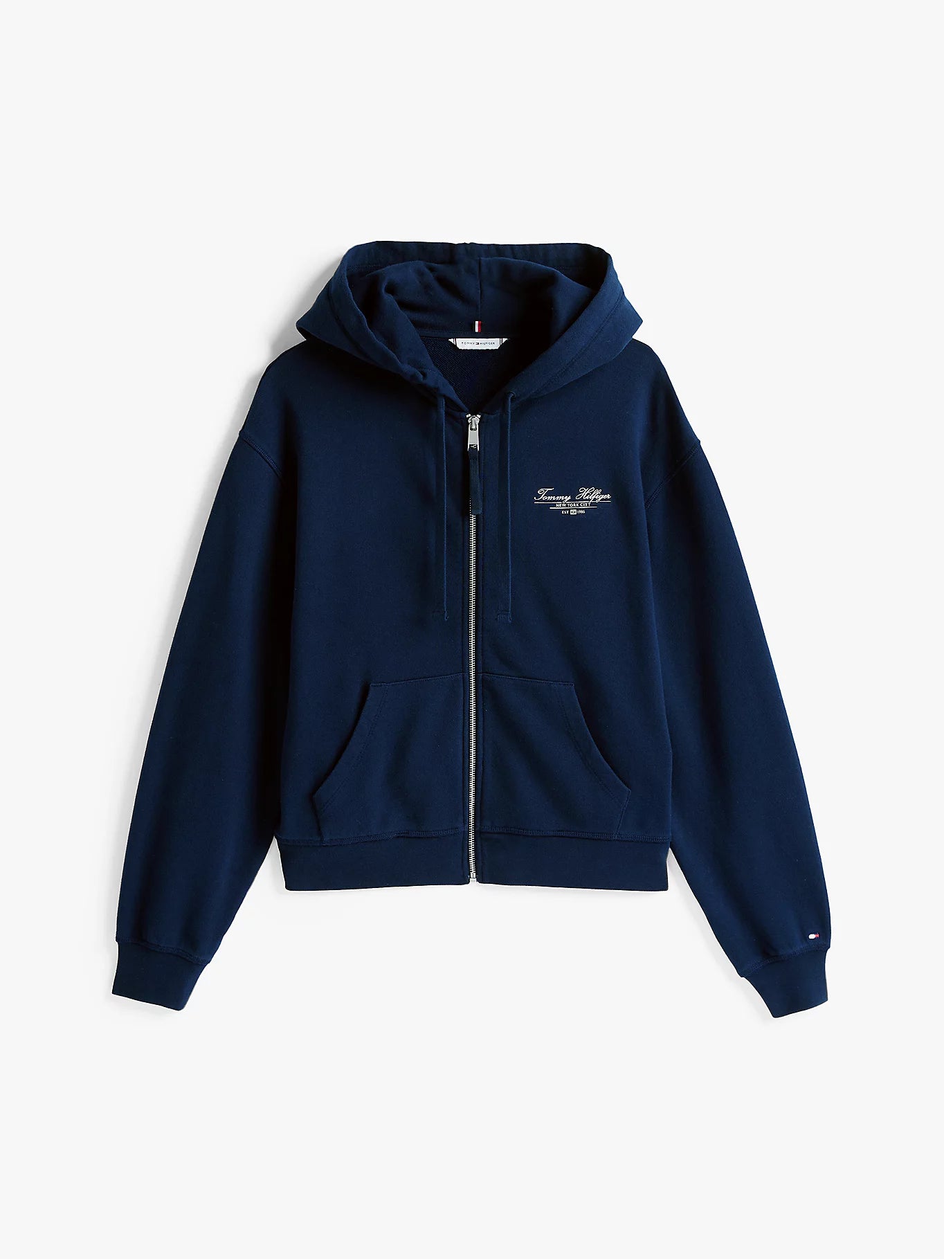 tommy-hilfiger-naisten-huppari-reg-script-zip-hoodie-tummansininen-3