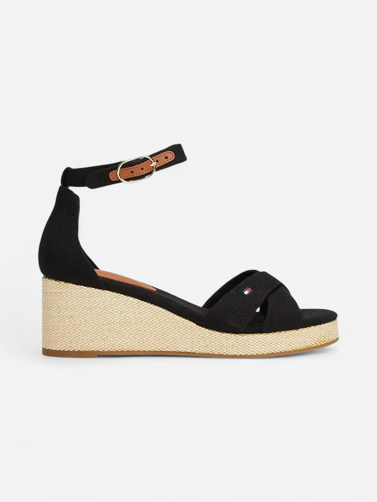 Tommy Hilfiger naisten kengät, FLAG CRISS-CROS MID WEDGE ESPAD Musta - Kekäle.fi