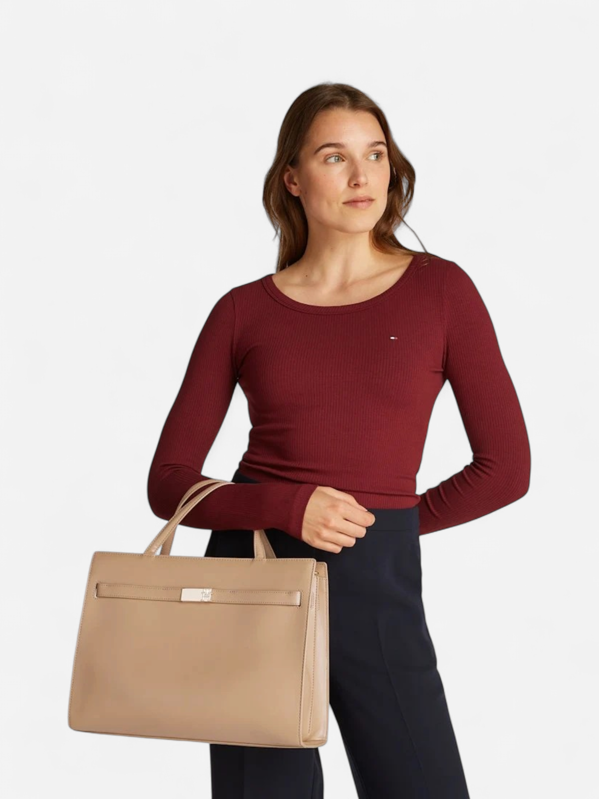 Tommy Hilfiger Naisten Laukku, TH HERITAGE WORKBAG Vaalea Beige - Kekäle.fi