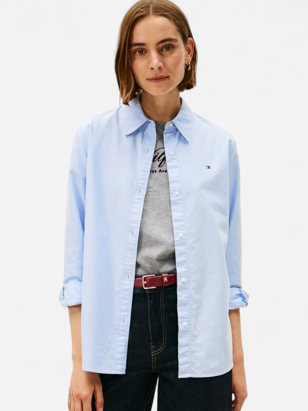 Tommy Hilfiger naisten paitapusero, OXFORD RELAXED FIT SHIRT Vaaleansininen - Kekäle.fi