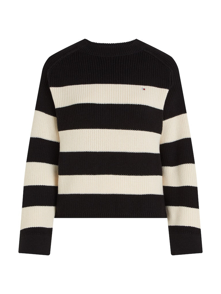 tommy-hilfiger-naisten-raidallinen-neulepaita-co-cardi-stitch-c-nk-swt-mustavalkoinen-3