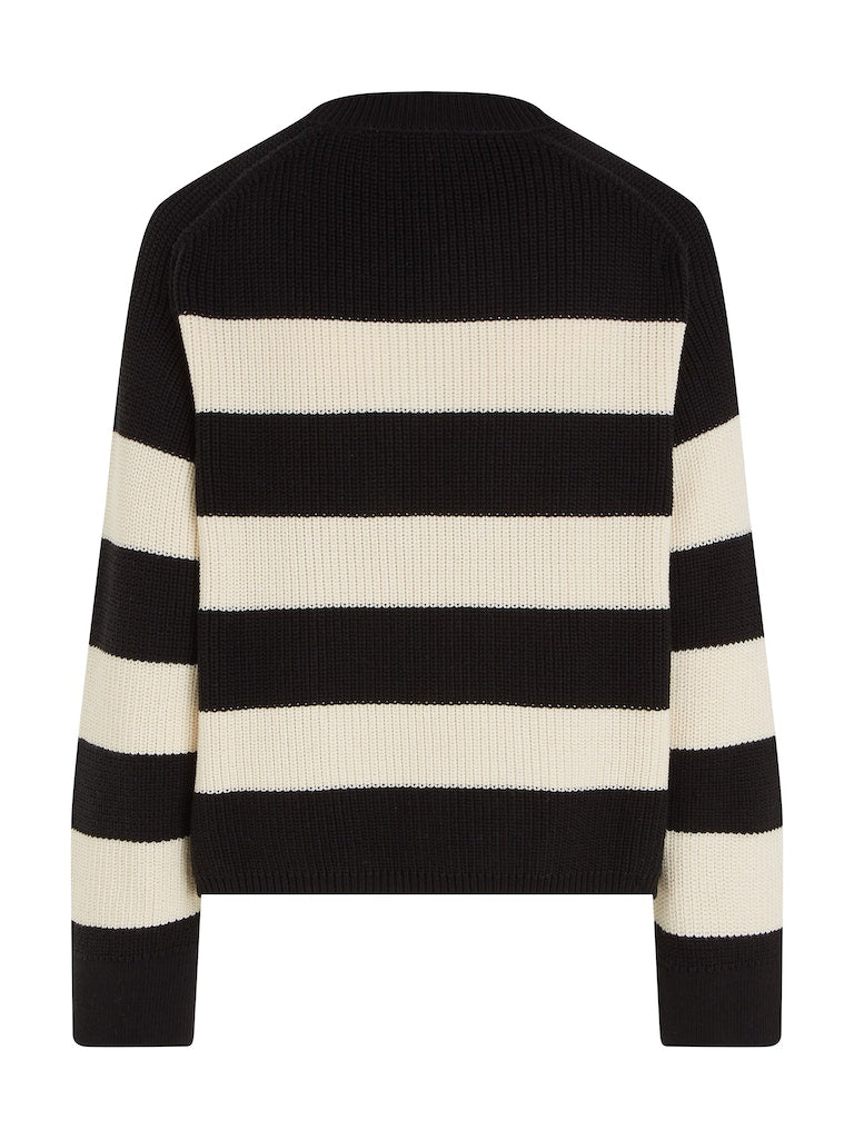 tommy-hilfiger-naisten-raidallinen-neulepaita-co-cardi-stitch-c-nk-swt-mustavalkoinen-4